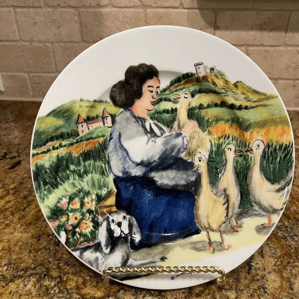 Williams Sonoma Salad Plate 8 Inch PERIGORD by Guy Buffet Woman Geese Collector‎